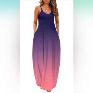2025 Casual Sleeveless Sundress Plus Size Loose Long Summer Beach Maxi Dress 1XL